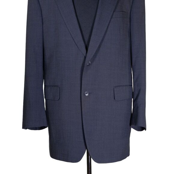 Jos. A. Bank Mens Blazer Blue Check 100% Wool 2 Button Jacket Sport Coat 42L - Picture 6 of 9